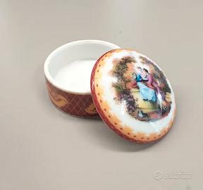 Scatolina rotonda in porcellana Limoges