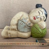 Scultura giapponese vintage in legno