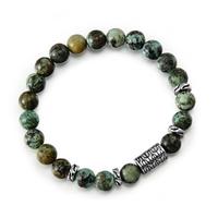 Bracciale con Turchesi Africane e acciaio