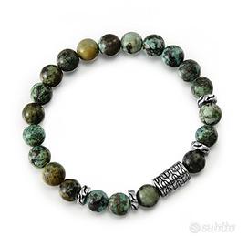 Bracciale con Turchesi Africane e acciaio