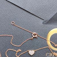 Girocollo cuore oro rosa diamanti bianchi Crivelli