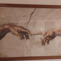 stampa con cornice. particolare Creazione di Adamo