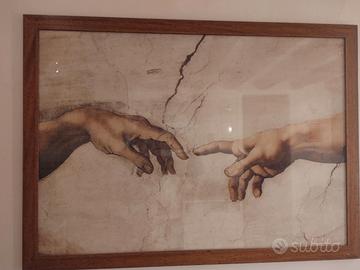 stampa con cornice. particolare Creazione di Adamo