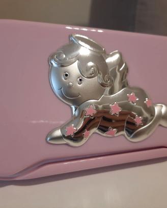 Porta posate con argento bambina nuovo battesimo