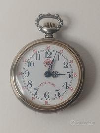 Piccolo orologio ferroviario Roskopf; funziona