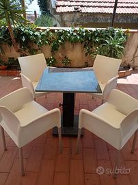 sedia poltroncina pedrali 4 sedie+ tavolo