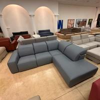 Divano angolare relax vera pelle