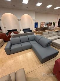Divano angolare relax vera pelle