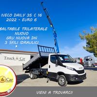 IVECO DAILY 35C16-2022-TRILATERALE NUOVO+GRU NUOVA