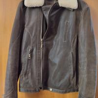 giubbino uomo in pelle scamosciata marrone