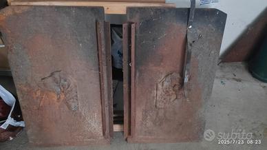 camino interno ghisa scena caccia cane