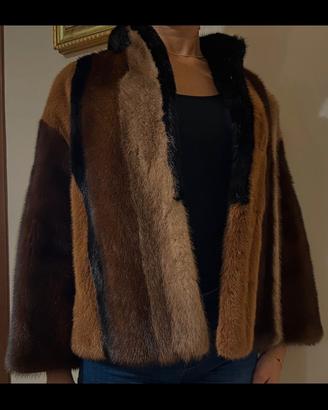 Visone tricolore Saga Furs taglia 42 pari al nuovo