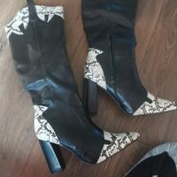 stivale nero con tacco 