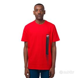 T-shirt da uomo rossa in cotone con logo Ducati Co