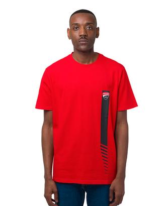 T-shirt da uomo rossa in cotone con logo Ducati Co