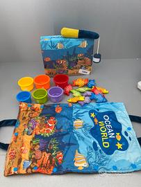 Gioco pesca con velcro, pesci e bicchieri - 1084