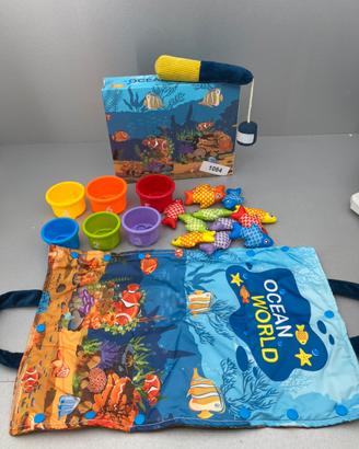 Gioco pesca con velcro, pesci e bicchieri - 1084