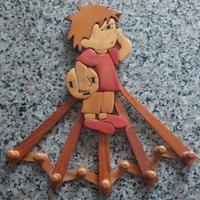 Appendichiavi / Appendiabiti Muro Vintage Legno