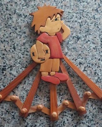 Appendichiavi / Appendiabiti Muro Vintage Legno