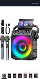 Karaoke con 2 microfoni，Cassa Portatile
