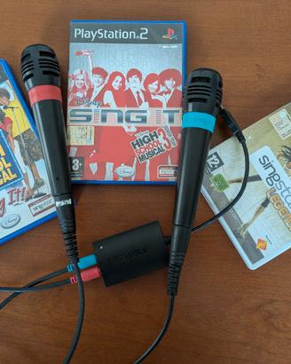 Singstar microfoni PlayStation PS2 con 3 giochi 
