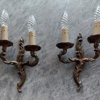 Coppia di applique vintage in bronzo 