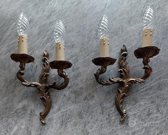 Coppia di applique vintage in bronzo 