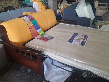 Divano legno rustico letto grande