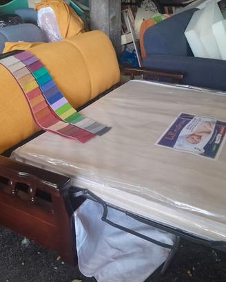 Divano legno rustico letto elettrosaldata