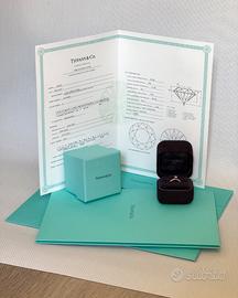 Anello fidanzamento Tiffany platino diamante 0,20