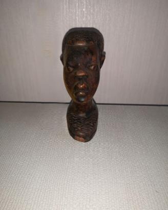 Scultura africana in legno intagliato vintage – te