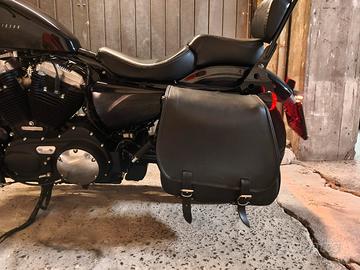 borsa laterale cuoio per Harley Davidson sportster