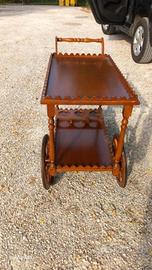 Carrello servitore antico stile inglese in legno