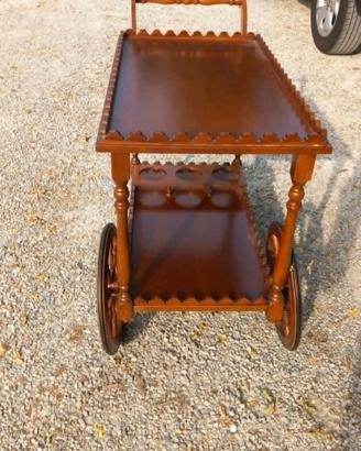 Carrello servitore antico stile inglese in legno