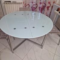 Tavolo rotondo in vetro allungabile