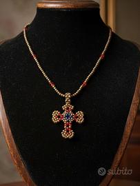 Collana Vintage Croce Ortodossa artigianale
