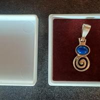 gioiello, ciondolo vortice argento e lapislazzuli 