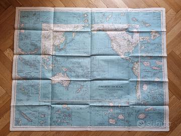 Mappa National Geographic Oceano Pacifico Vintage