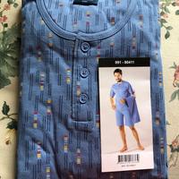 Pigiama da uomo, in cotone, manica corta