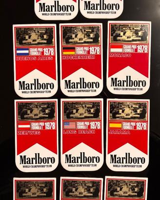 11 adesivi Marlboro Grand Prix Formula1 1978