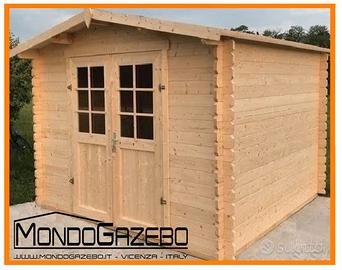Casetta legno Smeraldo 3x3 34mm ricovero attrezzi
