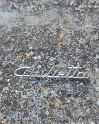 Scritta Alfa Romeo Giulietta epoca alluminio