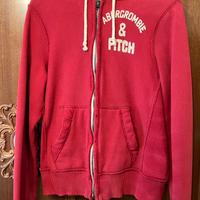 A&F FELPA INVERNALE ROSSA CON CAPPUCCIO