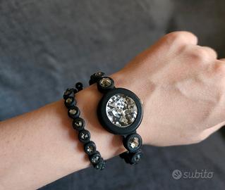 Stroili orologio tennis gomma con strass bracciale