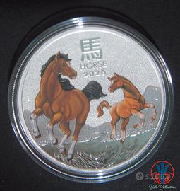 moneta argento Australia  2026 anno cavallo colora