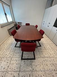 Tavolo da Riunione con Set di Sedie da Ufficio