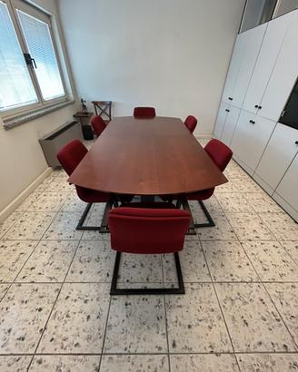 Tavolo da Riunione con Set di Sedie da Ufficio