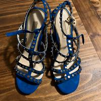 Scarpe con tacco blu cobalto Prima donna