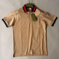 Polo Gucci in piquet di cotone beige - Nuova
