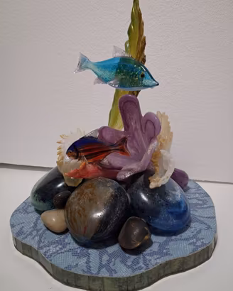 VETRO di Murano composizione mista pesci